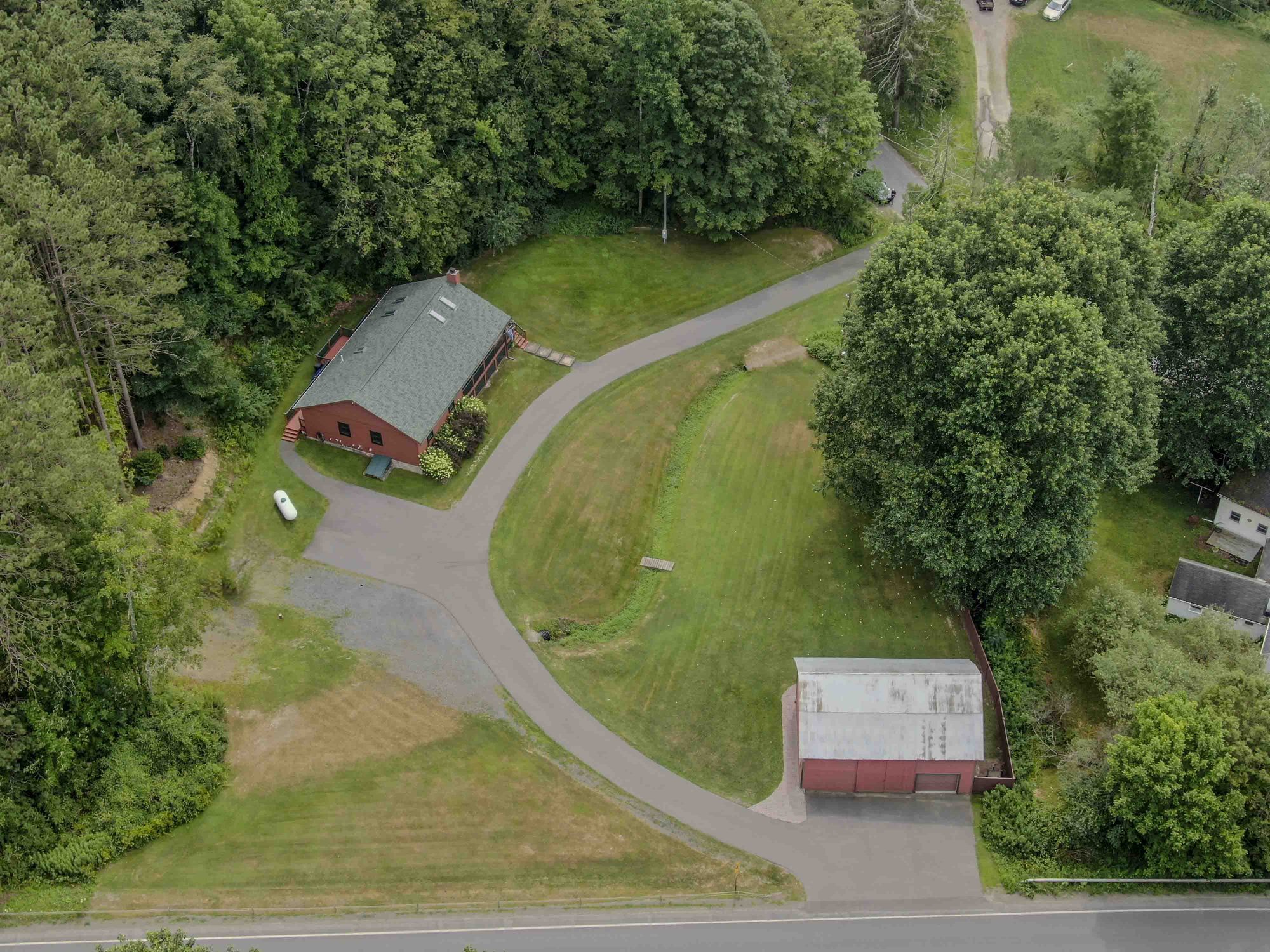 Aerial drone view of 508 Cornish Hill Rd, Capital Region NY