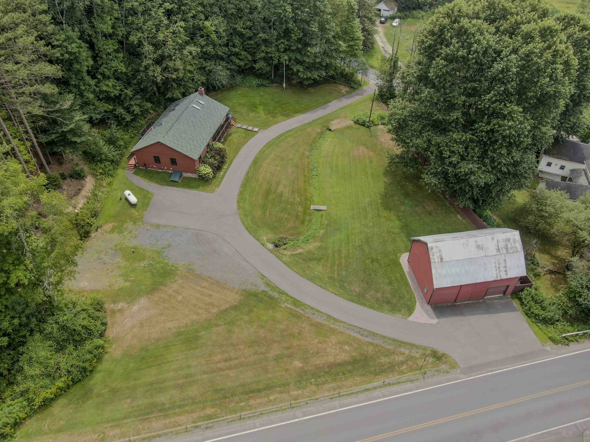 Aerial drone view of 508 Cornish Hill Rd, Capital Region NY