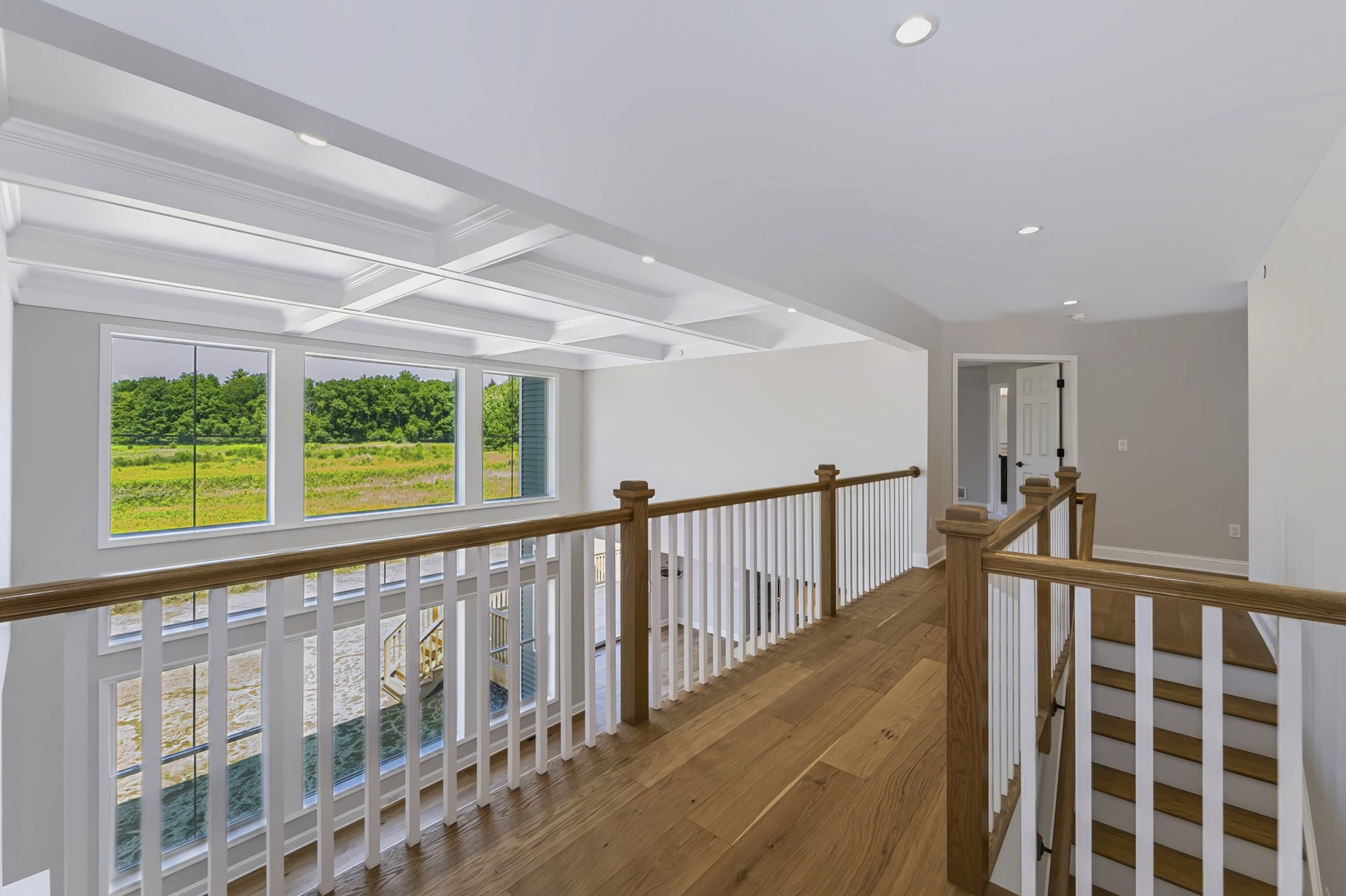 Upstairs loft overlook with hardwood floors — Capital Region NY real estate photography